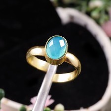 Beautiful Aqua Chalcedony Ring-AAA Aqua Chalcedony-Gift for Woman, Gift for Her
