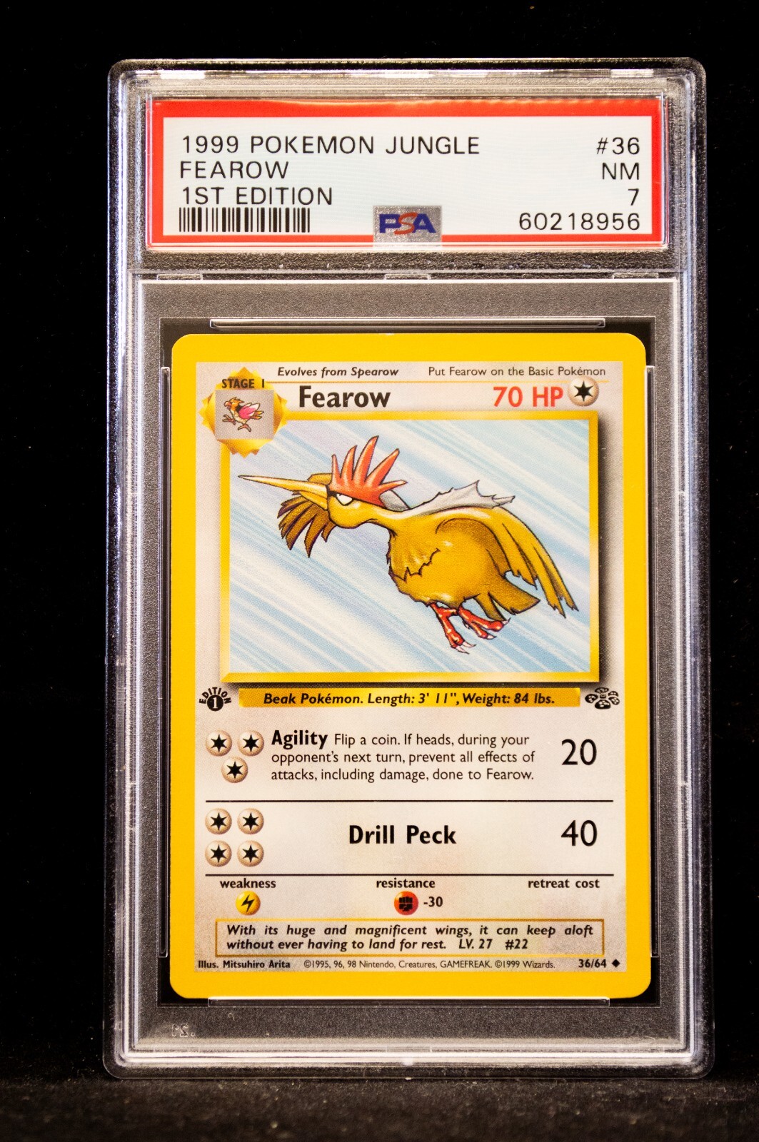 1999 Pokemon Jungle Fearow #36 PSA 7 1st Edition