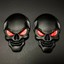 2x 3D Big Black Metal Skull Skeleton Evil Bone Car Emblem Badge - Foto 3