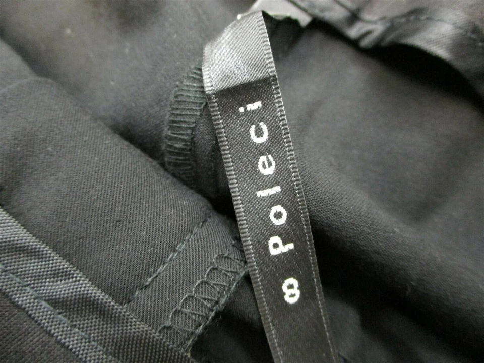 Pantalones POLECI Para Mujer Talla 8 Vestido Informal Frente Plano Negro Bootcut Foto 3 de 4