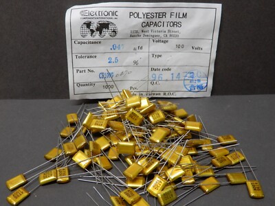 ECI Polyester Film Capacitors .047uf 100V Quantity 100 NOS