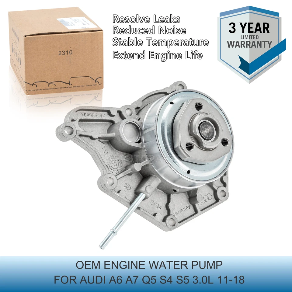 0EM Engine Water Pump For VW Touareg Audi Q5 Q7 A4 A5 A6 A8 3.0T 06E121018F - Image 3 of 4
