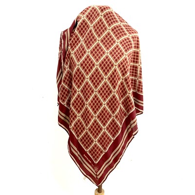 スカーフ CHECK SCARF BARTOLOMEI CHECK RED HAND ROLLED SQUARE Silk scarf 33/32 in