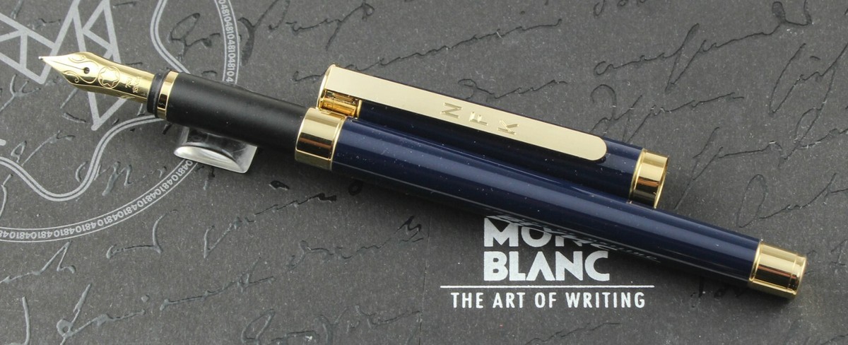Montblanc Noblesse Blue Lacquer Gold Plated Fountain Pen - Vintage