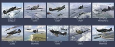 Hurricane MK1 Aces DFC collectors postcard set Battle of Britain Bader,Gleed,etc