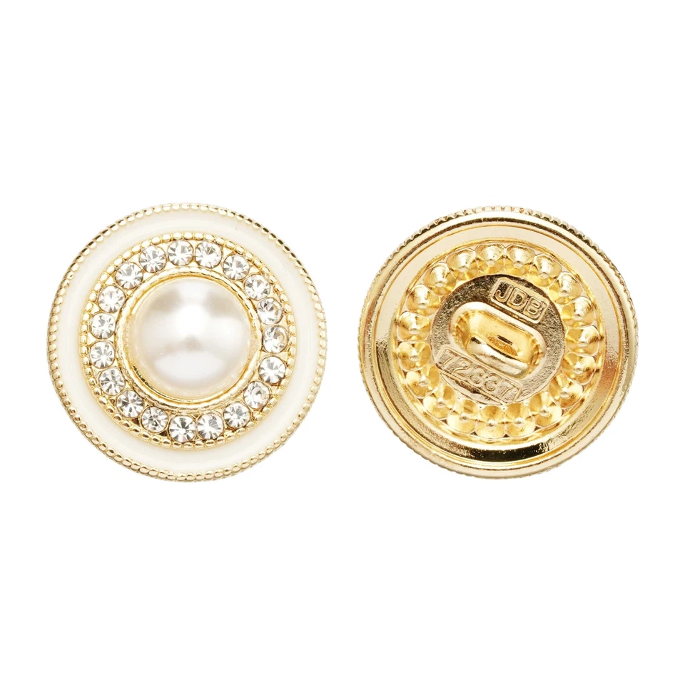 5pcs Pearl Rhinestone Metal Buttons Vintage Classic for Clothing & DIY Sewing - Image 2 of 4