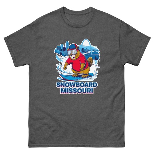 Snowboard Missouri Beaver USA Snowboarding Animal T-Shirt - Bild 6 von 13