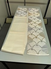 Japanese Vintage Kimono Fukuro Obi silk Silver expensive Embroidery 176.3x11.8in