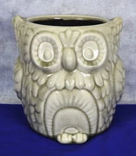 Pennington Central Garden & Pet Ceramic Owl Planter Vase Crazed Glaze