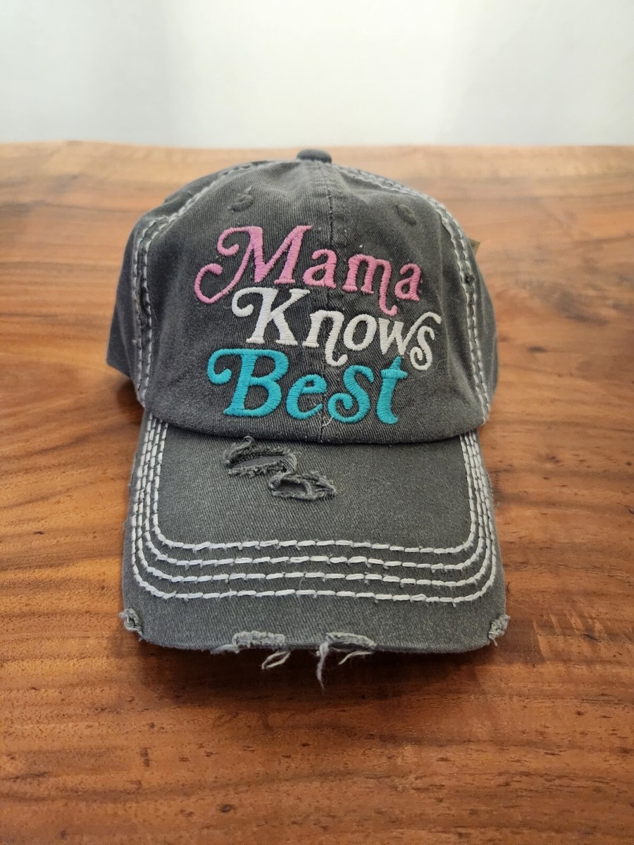 Mom Knows Best Embroidery Vintage Style Distressed Baseball  display picture 3