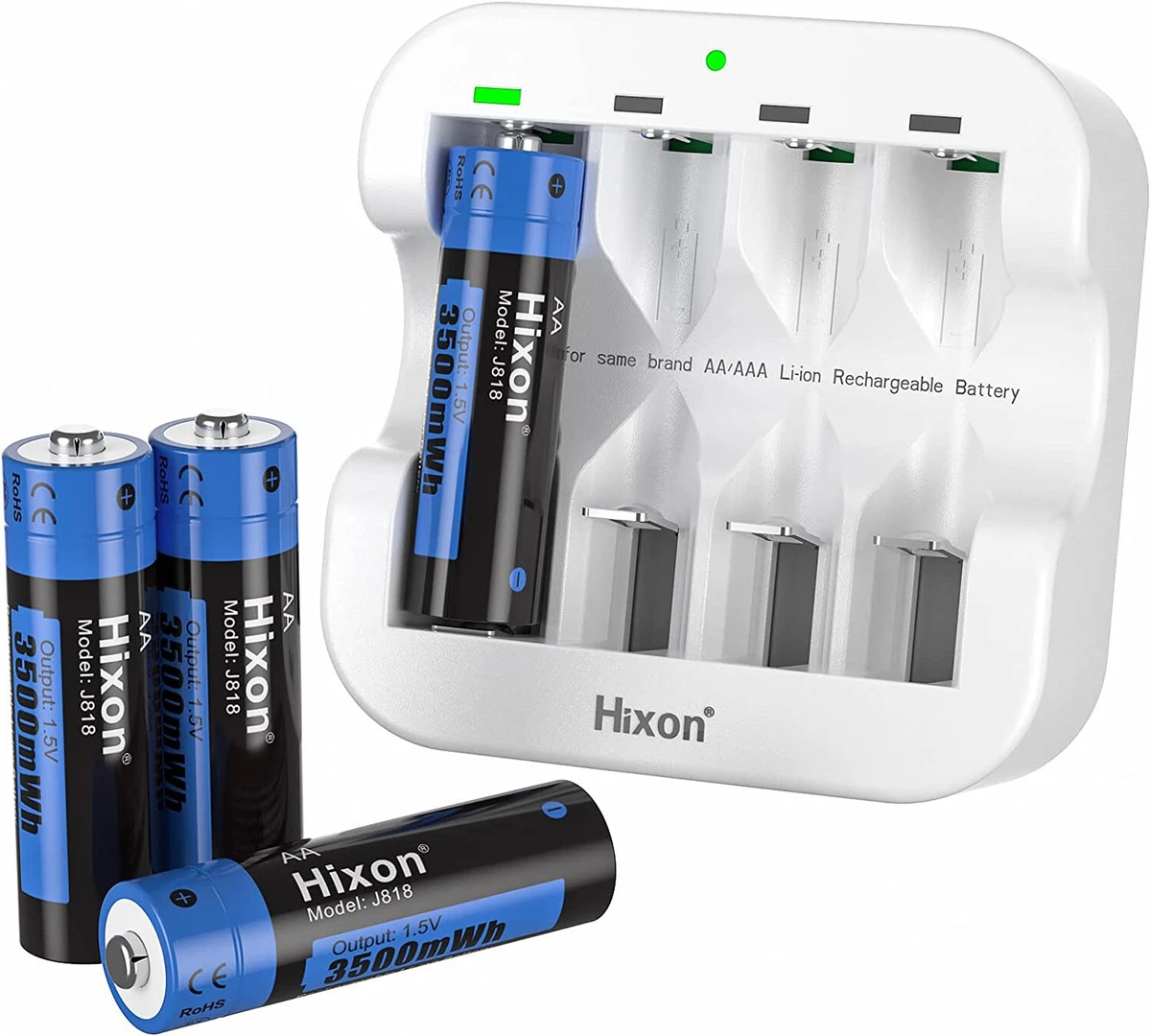 4 pièces--Batterie Li-ion Rechargeable Usb 1.5v Aa 9800 Mwh, Pour Télécommande, Souris, Petit 4 pièces--Batterie Li-ion Rechargeable Usb 1.5v Aa 9800 Mwh, Pour Télécommande, Souris, Petit