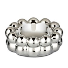 Aschenbecher | Edel | Keramik | silberfarbend | Ascher groß