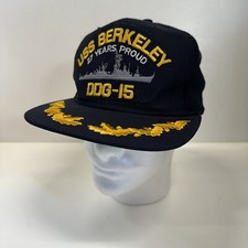 Vintage US NAVY CAP USS BERKELEY DDG-15 (27 YEARS PROUD ) Cap 10 Made In USA