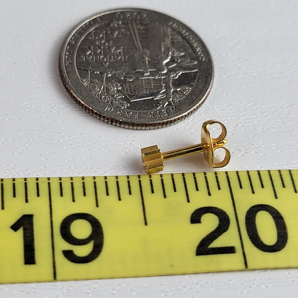 Aretes STUDEX chapados en oro de cristal transparente Foto 3 de 3