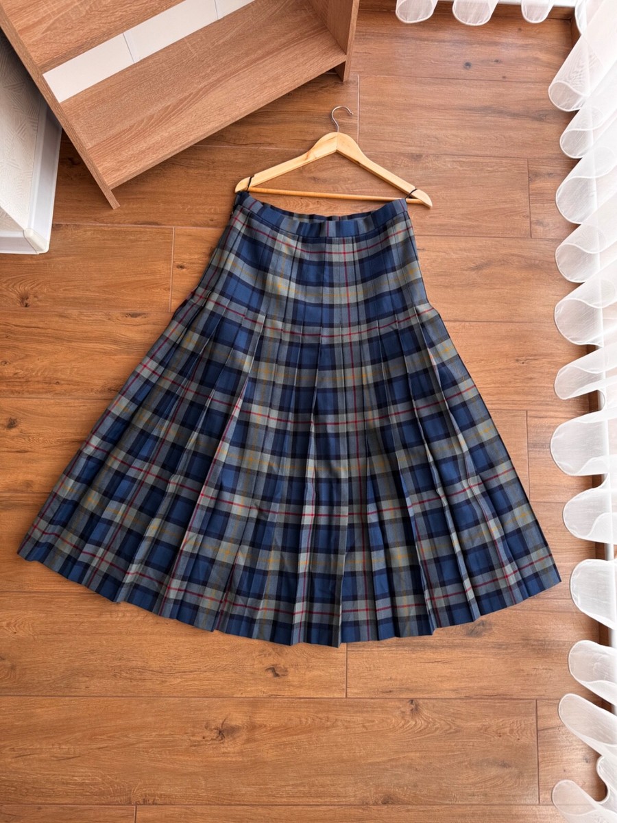 VTG Johnstons of Elgin Tartan Long Kilt Wool Skirt Made in