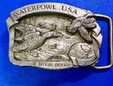 Waterfowl U.S.A. Wood Ducks Organization Vintage 1990 Commemorative Belt Buckle