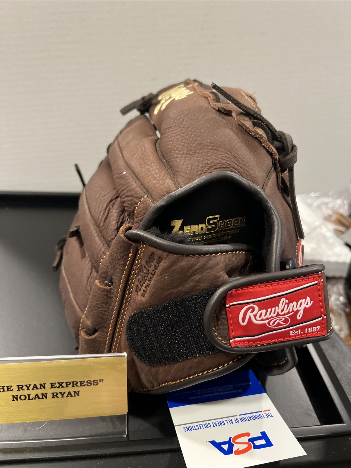 Nolan Ryan Signed Autographed Rawlings Glove & Ball W/Case both PSA Authentic