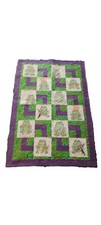 New Green Frog Coverlet or Baby Blanket, Quilt Handmade