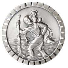 Christophorus Schutzpatron 4,5 cm Plakette Diamantschliff Relief Christopherus