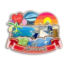 Newcastle Australia Refrigerator magnet 3D travel souvenirs wood craft
