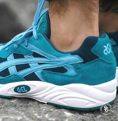 Sz 10 ASICS SUEDE GEL-Diablo Blue Aqua 