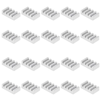 20pcs Parallel Notches Heatsink for MOS GPU IC Chip 5x9x2.5mm Silver-