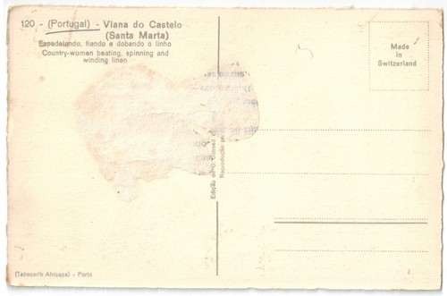 POSTCARD Portugal folk costumes Viana do Castelo ethnic embroidery wool shawl - Picture 2 of 2