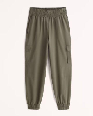 Abercrombie YPB Womens Deep Evergreen Motion Tek Cargo Jogger Pants XXS