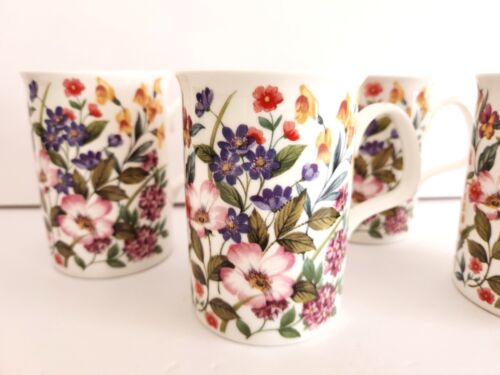Roy Kirkham Floret Set / 4 Tee Kaffeetassen Tassen Floral Chintz Bone China England - Bild 3 von 11