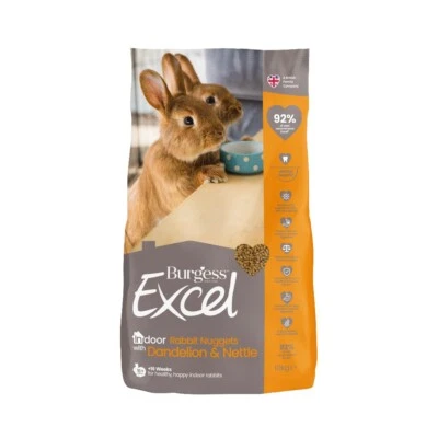 Burgess Excel Rabbit Food Nuggets For Indoor Pets Small Animal 1.5kg 10kg Packs