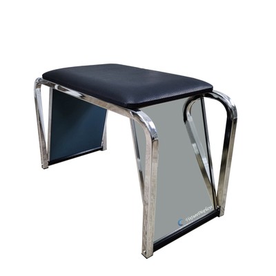 Padded Shoe Fitting Bench with Mirror Durable Chrome Plated, 26'' x 17.3'' x 12''