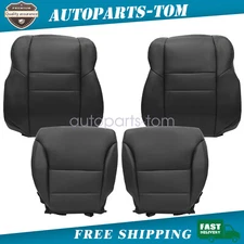 Driver Passenger Bottom/Top Seat Cover Black Leather For Honda CR-V 2012-2016