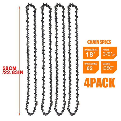 1/2/3/4 Stück Sägekette Für Kettensäge 58cm 3/8" LP 1,3mm 62TG Halbmeißel Kette - Bild 19 von 19