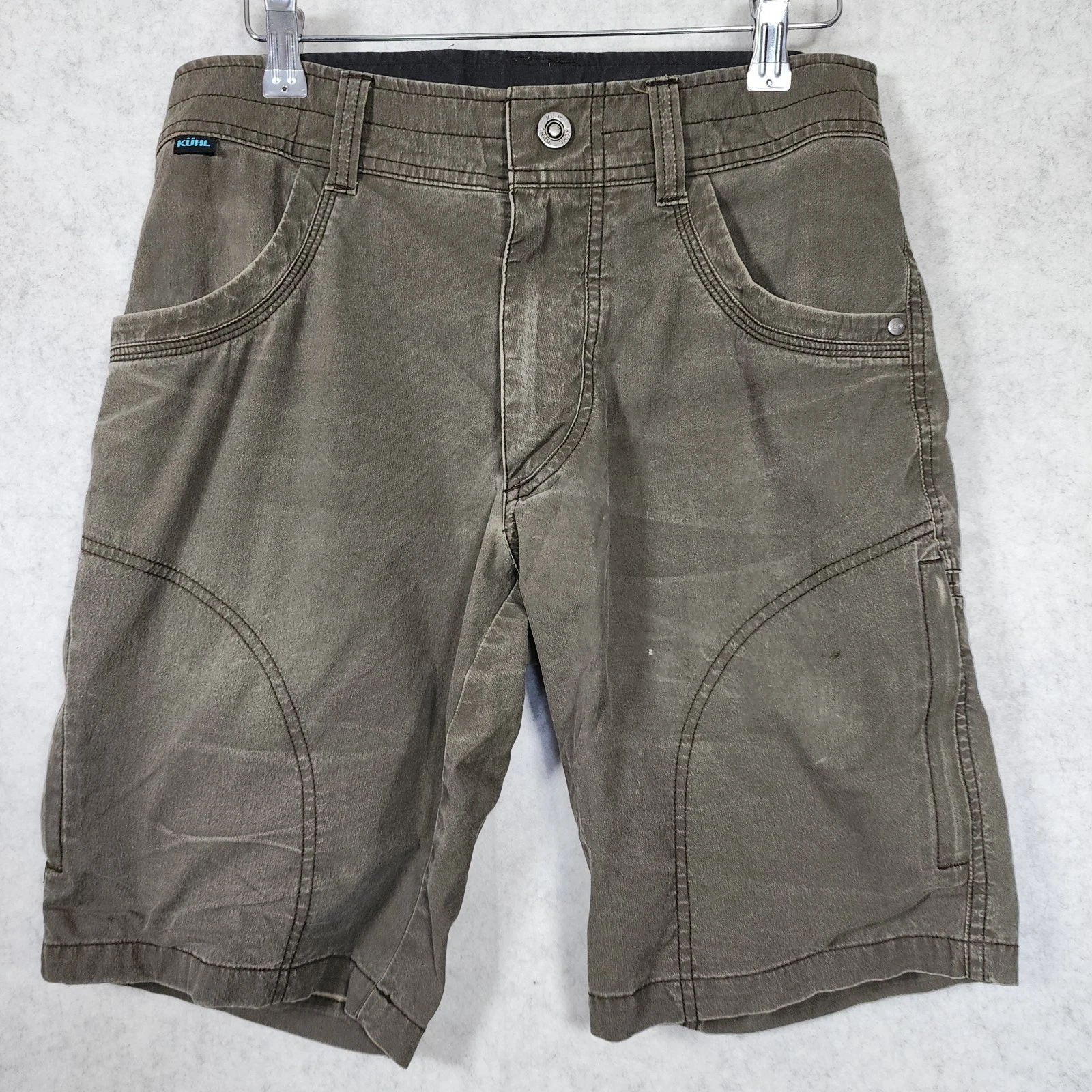 Kuhl Vintage Patina Dye Shorts Mens Outdoor Hiking Mountaineering - Green - 30W