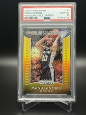 Manu Ginobili - 2015 Panini Prizm Fireworks Gold - PSA 10