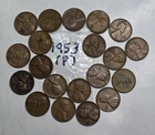1953 Lincoln Wheat Copper Cent Penny P Philadelphia/No Mint 2.2 Oz Bulk Lot