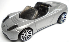2009 HOT WHEELS HW NEW MODELS 2008 TESLA ROADSTER SILVER 1:64 DIECAST 2 5/8" CAR