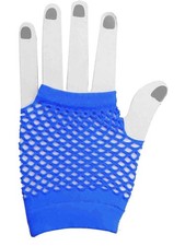 Adult's 80s Blue Fishnet Gloves Costume Accessory