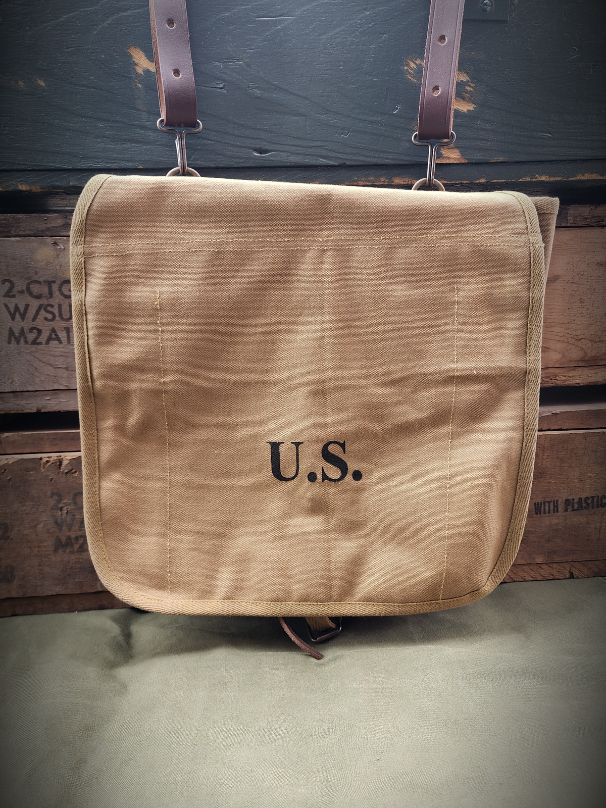 Haversack Rations U.S. Spanish American War M1878 Haversack with Leather Shoulder Strap ...