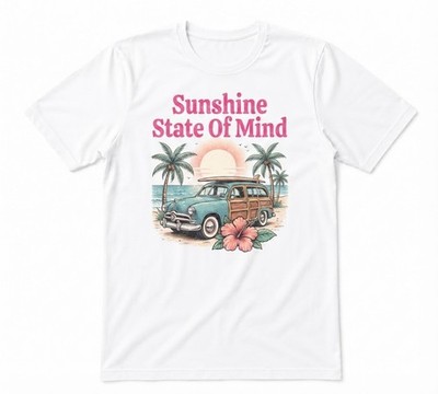 Sunshine State Of Mind Summer Flamingo Summer Vacation White T-shirt