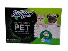 Swiffer Heavy Duty Pet Dry Sweeping Cloth Refills 32 Ct Febreze Fresh Scent