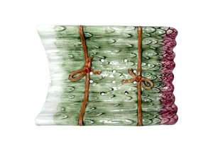 Vintage Majolica Ceramic Asparagus Holder With Drainage Holes Made in Portugal