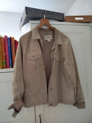 Eddie Bauer Lederjacke Genuine Leather Damen L 42 Beige Natur Veloursleder - Bild 1 von 4