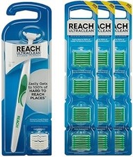 Reach Ultraclean Access Flosser Bundle, Mint, Plaque Remover for Teeth, for Hard