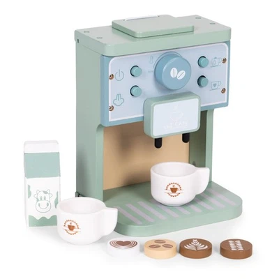 BEMI KINDER KAFFEEMASCHINE HOLZ BARISTA SET 8 TEILE