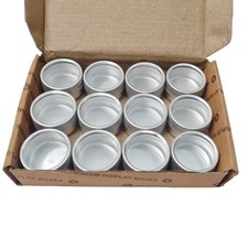 12-Piece Aluminum Storage Container Set 33 x 18mm Premium Organizer Boxes