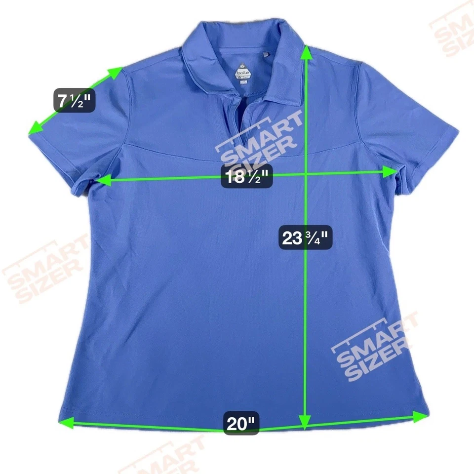 Camisa polo Bolle Tech para mujer mediana azul tejida tenis golf resort ropa exterior Foto 4 de 4
