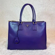 PRADA Hand Bag Purple Leather Galleria Sapphire Women From Japan