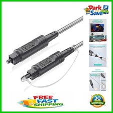 3Ft Toslink Fiber Optic Cable - High Quality Braided Audio for Clear Playback