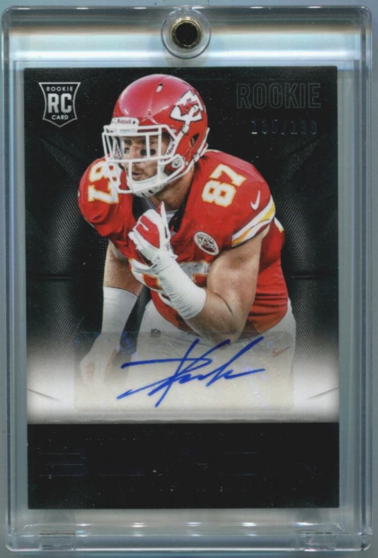 2013 Panini Black #186 Travis Kelce Rookie Auto 135/199 Kansas City Chiefs